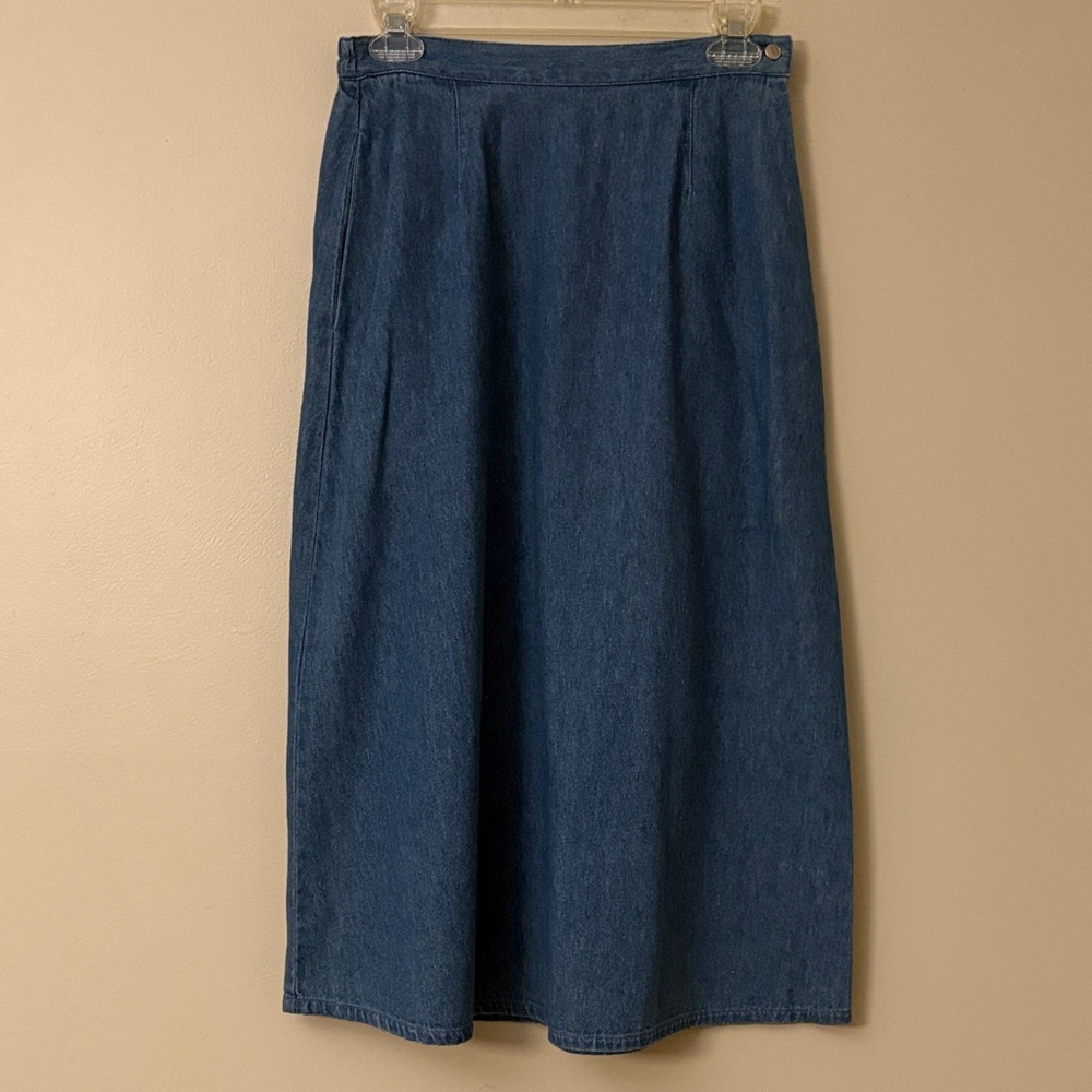 Talbots Petites Vintage Denim/Chambray Midi Skirt